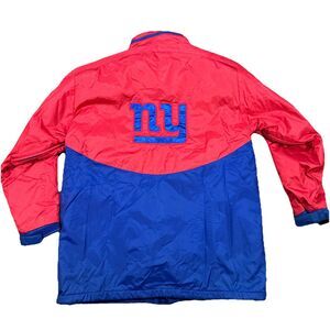 Vintage New York Giants Jacket Mens Large Blue Red NFL Football Pullover Parka